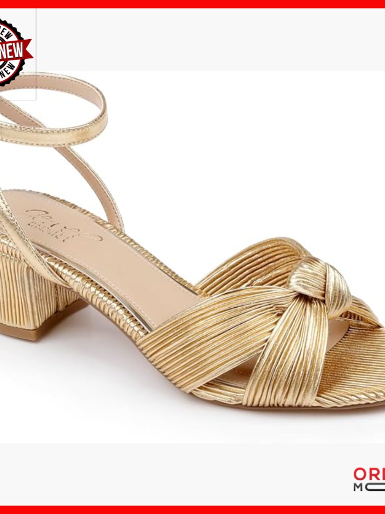 Low Block Heel Pleated Sandals Women's Dress Shoes